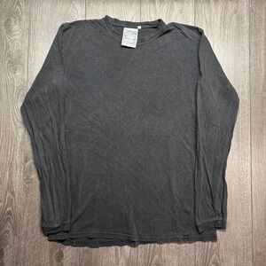 Jungmaven Mens Hemp Organic Cotton Long Sleeve T-Shirt Charcoal Grey Large L